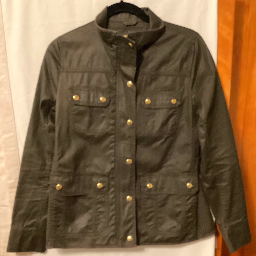 J.Crew Safari style waxed cotton Jacket Sz  S #outdoor # wind resistant